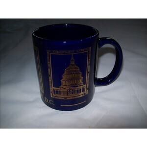 Washington DC Cup Mug Dark Blue Gold Accents -101112